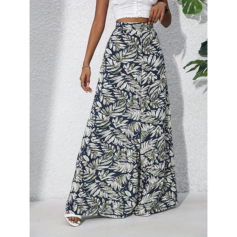Women’s Printed High‑Waist Wide‑Leg Palazzo Pants