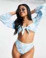 Bianca Women Floral Fresh Split Long Sleeve Sexy Beach Swimming Suit - Vestir en Moda