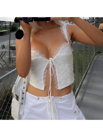 Billie Tie Wrap Patchwork Sleeveless Tops