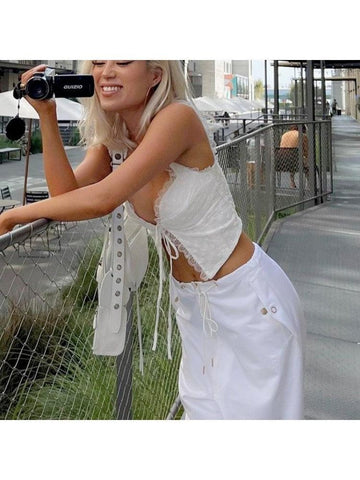 Billie Tie Wrap Patchwork Sleeveless Tops