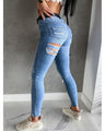 Blakely High Rise Skinny Casual Holes Street Slim Fit Skinny Jeans - Vestir en Moda