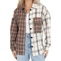 Brandy Mixed Plaid Soft Large Profile Loose Shirt - Vestir en Moda