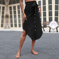 Bretany Women Black Slit Irregular Asymmetric Skirt - Vestir en Moda