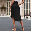 Bretany Women Black Slit Irregular Asymmetric Skirt - Vestir en Moda