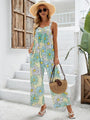 Briana Women Printed Square Neck Wide Jumpsuits - Vestir en Moda
