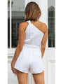 Busra Pure White One Shoulder Rompers - Vestir en Moda