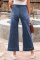 Stacey Ashleigh Blue Cropped High Rise Wide Leg Jeans