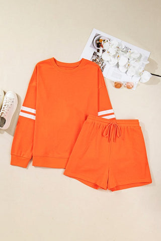 Sandy Plus Size Varsity Pullover Two Piece Sets