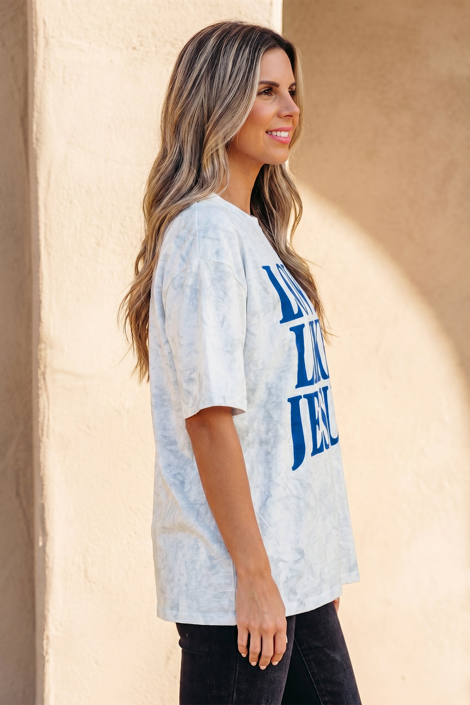 Gray Love Like Jesus Camouflage Oversized T Shirt
