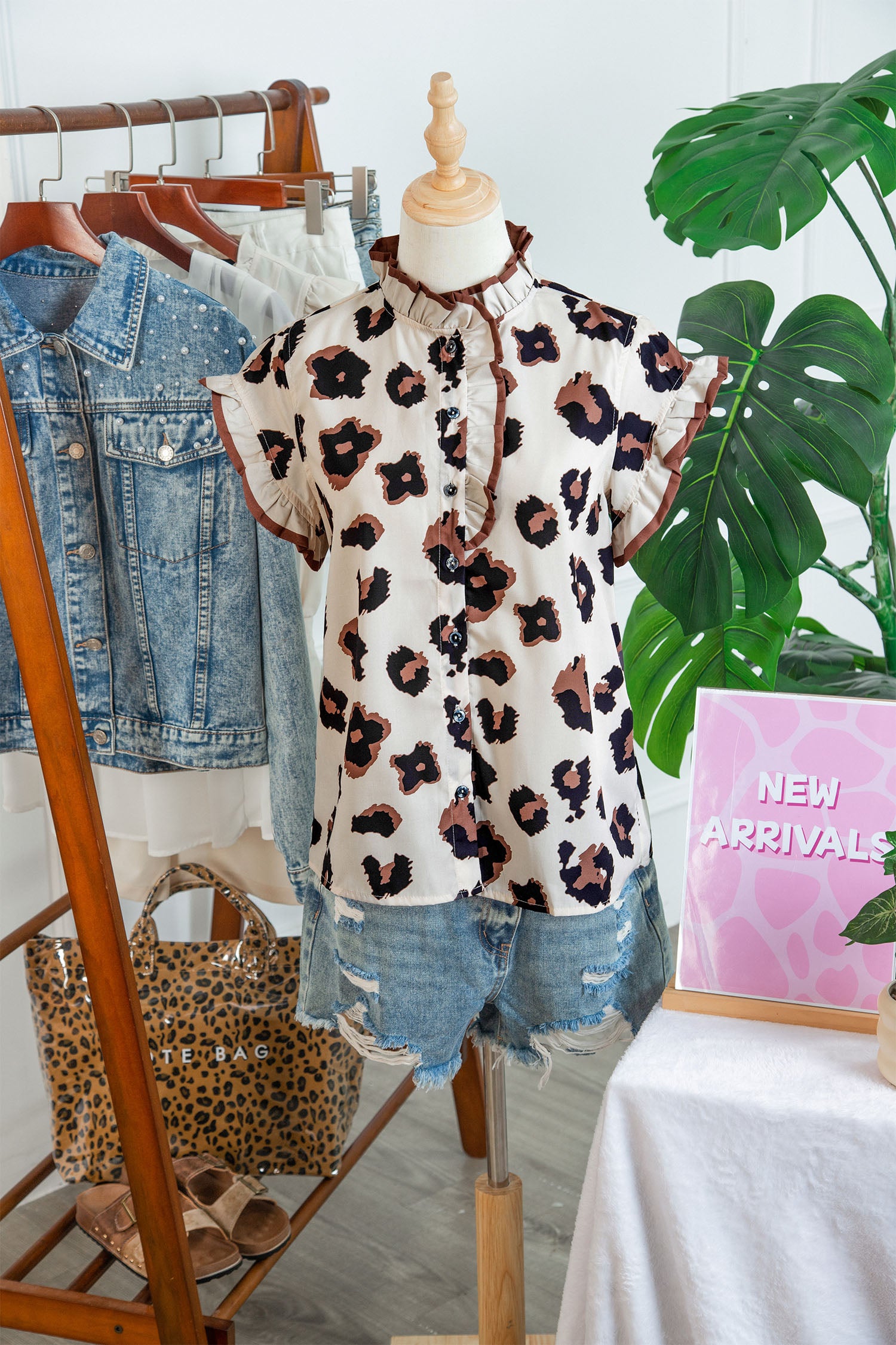 Leopard Ruffle Sleeve Summer