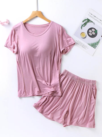Sarah Padded Round Neck Modal Two Piece Sets