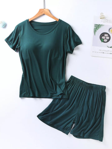 Sarah Padded Round Neck Modal Two Piece Sets