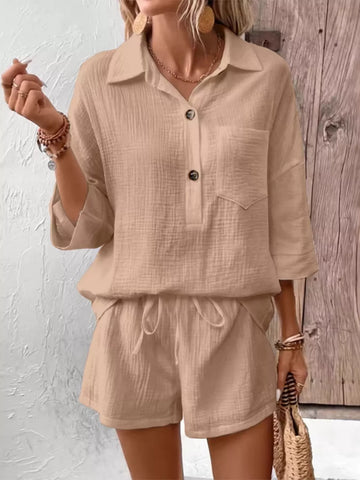 Renata Pretty Button Detail Two Piece Sets