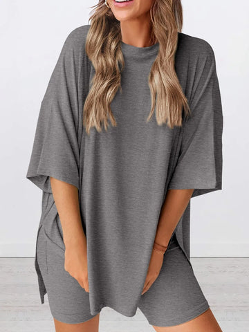 Dinora Full Size Oversized Round Neck Two Piece Sets
