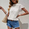 Callie Summer Pure Color Lace Women's Blouse - Vestir en Moda