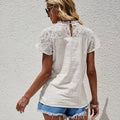 Callie Summer Pure Color Lace Women's Blouse - Vestir en Moda