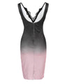Cameron Ombre Colorblock Contrast Lace Glitter Bodycon Party Dress - Vestir en Moda