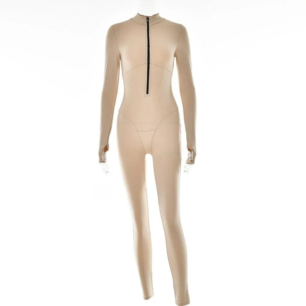 Camil Clothing Sexy Tight Zipper Jumpsuit - Vestir en Moda