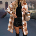 Camila Coat Women Casual Double Pocket Plaid Warm - Vestir en Moda