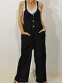 Camila Cotton Women Pocket Solid Elastic Band Button Jumpsuits - Vestir en Moda