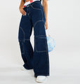 Camilla Fast Big Pocket Wide Leg Overalls Cargo Wide Leg Jeans - Vestir en Moda