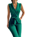 Candela Summer Women Clothing Button V-neck Sleeveless Jumpsuits - Vestir en Moda