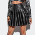 Candy Pleated Women Sexy Faux Leather Skirt Night - Vestir en Moda