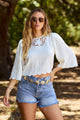 Canyon Ridge Ivory Embroidered Top