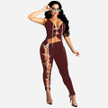 Carla Sexy Pure Color V Neck Strap Jumpsuit - Vestir en Moda