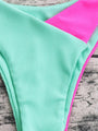 Carmen Sexy Colorblock Solid Binding Trim Bikini Nylon Swimsuit - Vestir en Moda