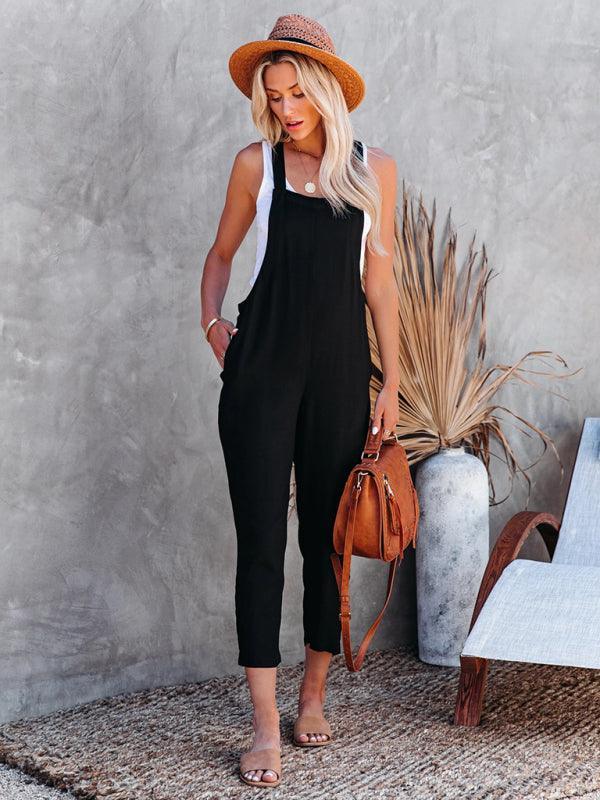 Carmen Women Solid Color Premium Surf Cotton Jumpsuits - Vestir en Moda