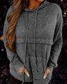 Carolina Ladies Loose Waffle Cotton Loose Kangaroo Pocket Hooded - Vestir en Moda