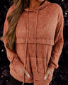 Carolina Ladies Loose Waffle Cotton Loose Kangaroo Pocket Hooded - Vestir en Moda