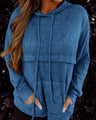 Carolina Ladies Loose Waffle Cotton Loose Kangaroo Pocket Hooded - Vestir en Moda