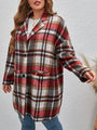 Carolina Loose Plus Size Long Sleeved Plaid Printed Cardigan - Vestir en Moda