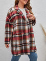 Carolina Loose Plus Size Long Sleeved Plaid Printed Cardigan - Vestir en Moda