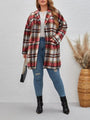 Carolina Loose Plus Size Long Sleeved Plaid Printed Cardigan - Vestir en Moda