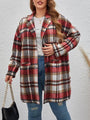Carolina Loose Plus Size Long Sleeved Plaid Printed Cardigan - Vestir en Moda