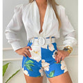 Carolina Two Piece Suits White Belt - Vestir en Moda