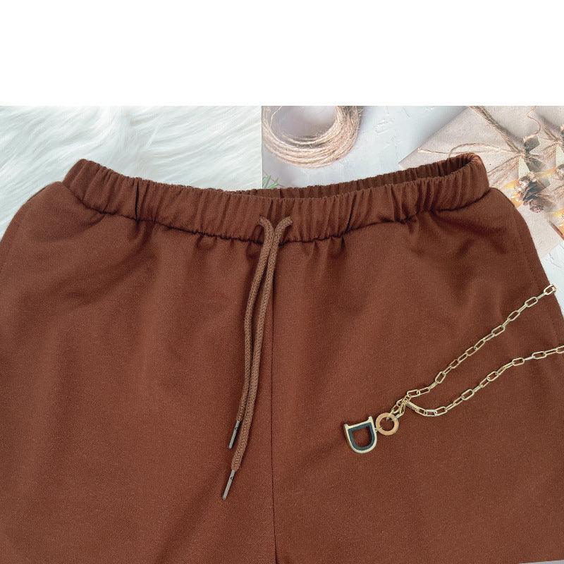 Cataleya Solid Color Round Neck Pullover Cropped Long Sleeve Set - Vestir en Moda