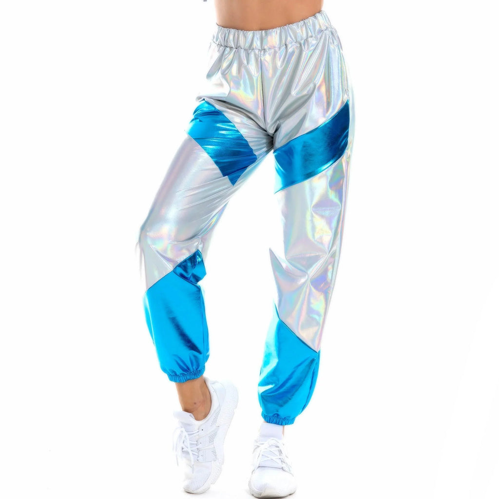 Catalina Trousers Bronzing Patent Leather Colorful Laser Pants - Vestir en Moda