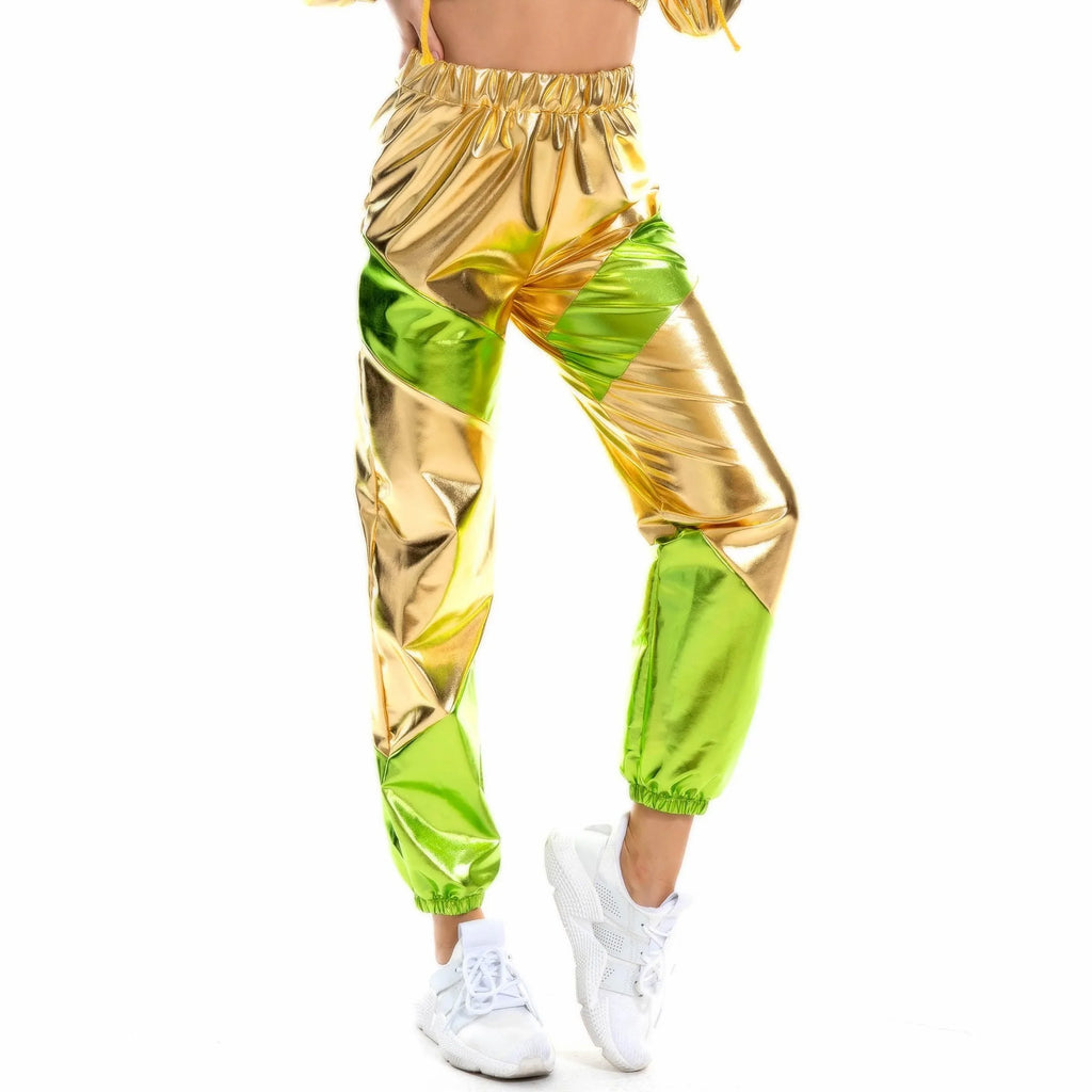 Catalina Trousers Bronzing Patent Leather Colorful Laser Pants - Vestir en Moda