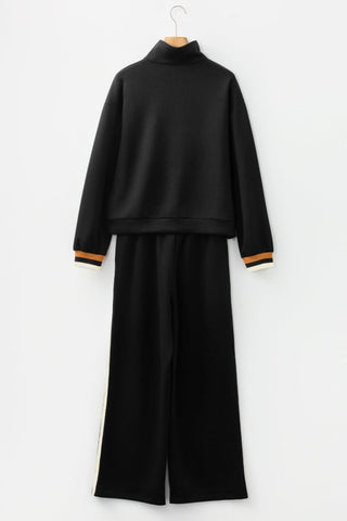 Elisa Stripe Patchwork Pullover Two Piece Sets