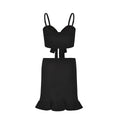 Cecilia Bandeau Camisole High Waist Ruffles Package Hip Vacation Two Piece Set - Vestir en Moda