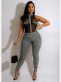 Cecilia Night Club Perspective Plaid Sleeveless Jumpsuit - Vestir en Moda