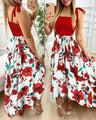 Celia Summer Sexy Strap Floral Print Maxi Dresses - Vestir en Moda