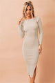 Celina Long Sleeve Tight Split Dresses - Vestir en Moda