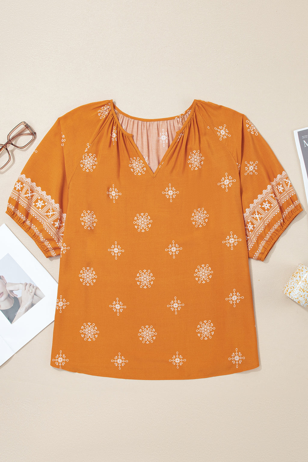Boho Chic Notched V Neck Floral