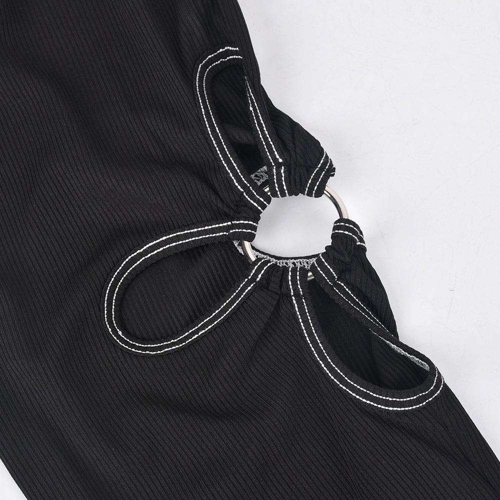 Charli Street Shooting Hollow Out Cutout Personality Pattern High Elastic Pants - Vestir en Moda