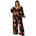 Charlotte Off Shoulder Floral Print Outfit Sexy Fashion Wide Leg Jumpsuit - Vestir en Moda